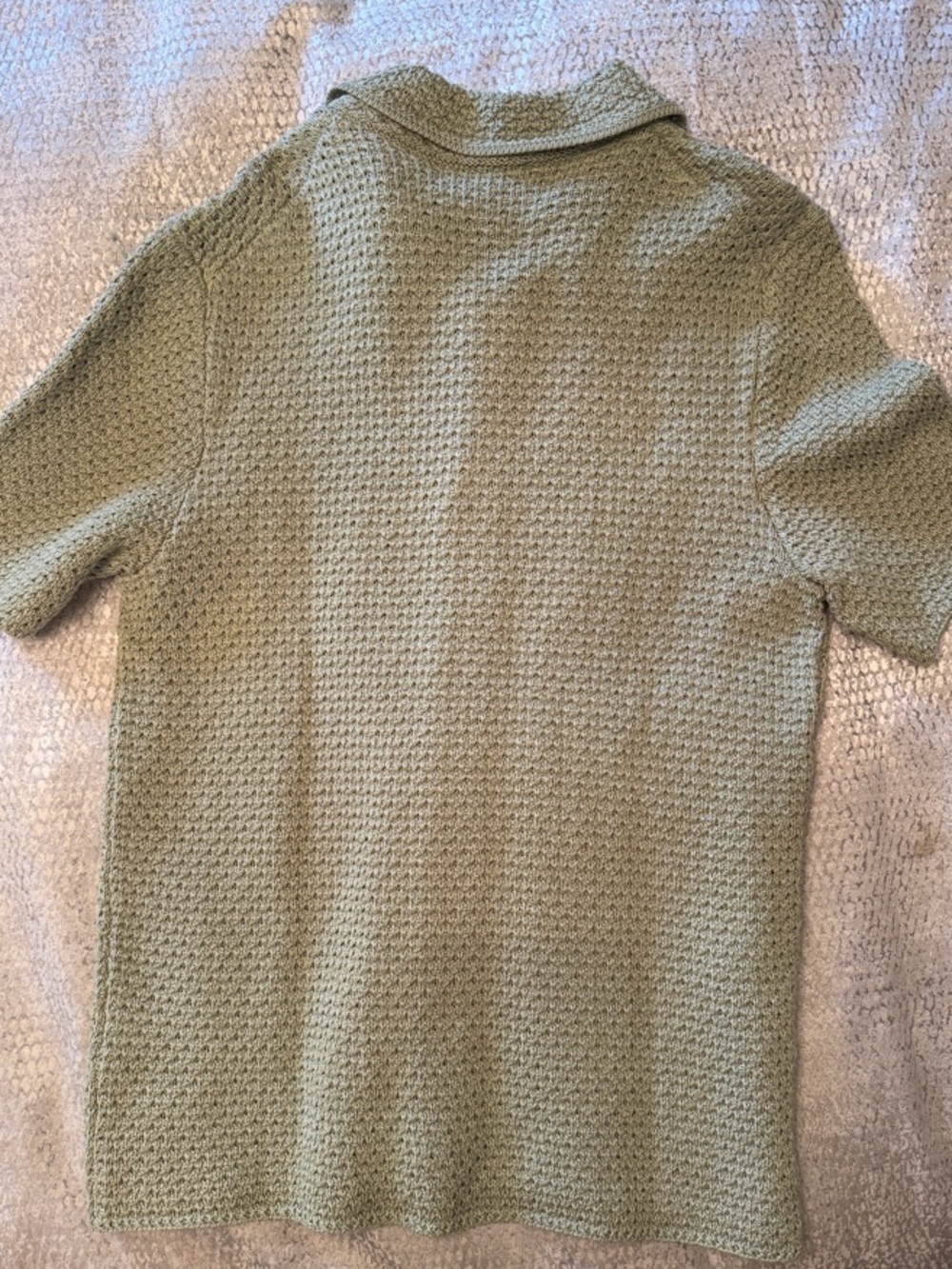 Banana Republic Green Sweet Grass Crochet Cotton Knit Shirt in medium - Picture 3 of 7
